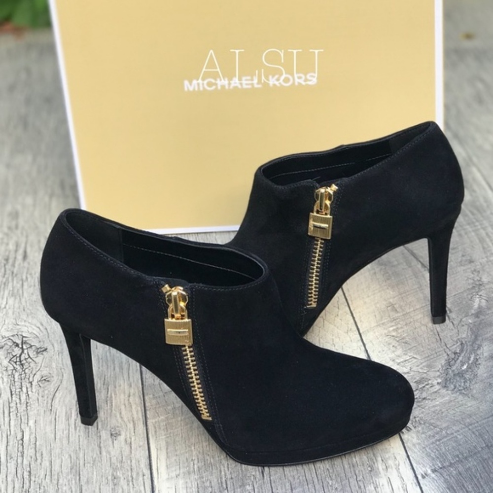 NWT Michael Kors Jillian Ankle Boot Suede Black W - Picture 3 of 7
